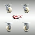 thumbnail image 2 of 4 Inch Stainless Steel Nylon Caster Set with Ball Bearings 2 Swivel 2 Rigid SCC, 2 of 2