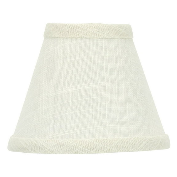 White Linen 5 Inch Chandelier Lamp Shade that clips onto Flame Tip Bulb