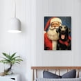 thumbnail image 3 of Nawypu  Christmas Holiday Santa and Black Lab Labrador Dog Poster Canvas Wall Art Print Room Wall Decor Bedroom Aesthetic Living Room Decor Christmas Gift (16x24inch-No Framed), 3 of 4