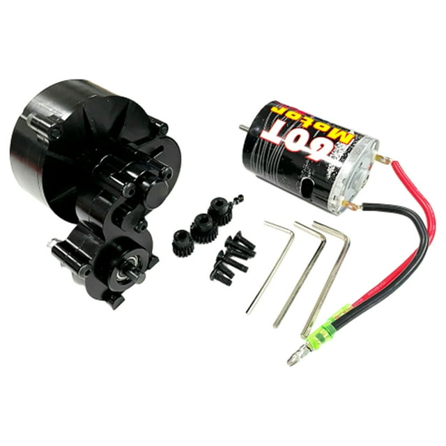 Xingzhi Transmission 60T Motor Metal Gear Box Set For 1/10 Axial SCX10 Heavy-Duty Transmission Gear Box Set Fit For Axial SCX10 Black 1Set