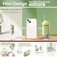 thumbnail image 4 of Water Flosser [Mini Cordless Portable] Oral Irrigator Dental Cleaning Stick, Telescopic Water Tank, 3 Modes & IPX7 Waterproof, Home & Travel Water Flosser for Teeth, Braces Bridge Care (Green), 4 of 4