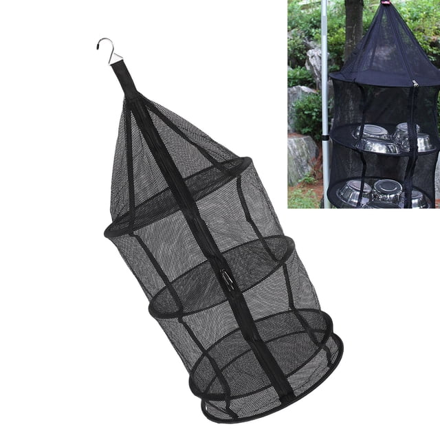 Secador De Malla Colgante, Malla De Secado Colgante Multifuncional Ventilada Redonda De 4 Capas, Soporte De Carga De 11 Lb Para Vegetales