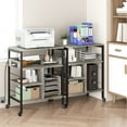 thumbnail image 2 of Danolapsi Flat Tube Printer Stand 3-Tier Compact Multipurpose Shelf Display Rack Under Desk Printer Table With Wheels Fax Paper Organizer Shelf For Home Office, 2 of 8