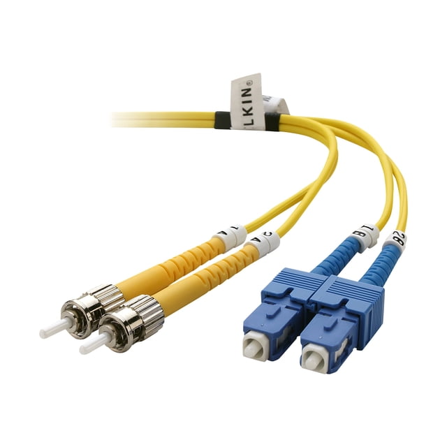 Belkin - Câble Patch - ST/PC Monomode (m) à SC/PC Monomode (m) - 3 m - Fibre Optique - 8.3 / 125 Microns - OS1 - Jaune