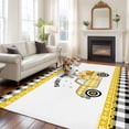 thumbnail image 3 of Yellow Truck 5'x7' Area Rug, Spring Bees Daisy Honey Black Buffalo Lattice Washable Non-Slip Soft Rugs, Low-Pile Large Carpet for Living Room Bedroom Dining Room, Non-Shedding Accent Rug, 3 of 9