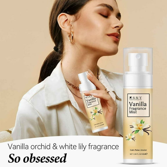 Vanilla Linen and Room Spray, Natural Home Grow Fragrance Spray, Pure Vanilla Essential Oil, Vanilla Air Freshener Linen Spray for Perfect Bathroom Car(100ml/3.38 OZ)