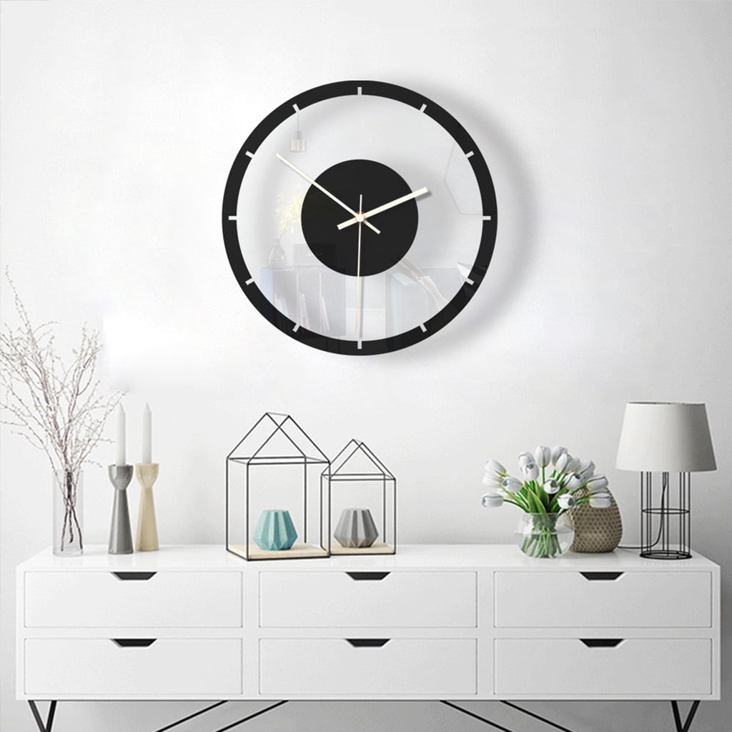 Siaonvr Nordic Style Wall Clock Silent Transparent Acrylic Clock Home