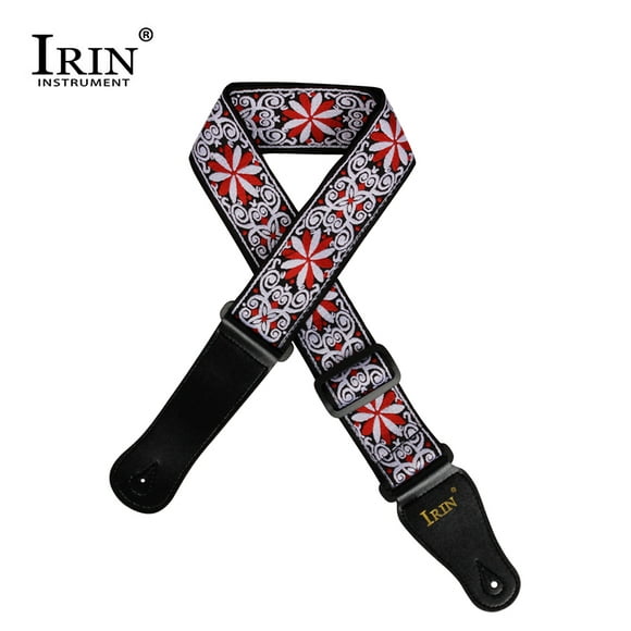 IRIN GS-02 Adjustable Embroidery Guitar Straps for Acoustic Electric Guitars Bass Accessories Red