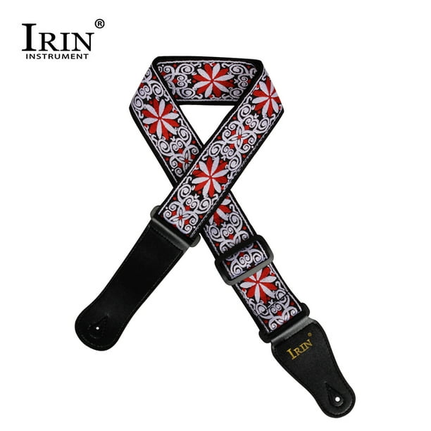 IRIN GS-02 Sangles Réglables pour Guitares Électriques Acoustiques Accessoires de Basse Rouge