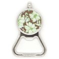 thumbnail image 1 of Verde marrón flor planta pintura Acero inoxidable Metal cerveza tapa sacacorchos, 1 of 3