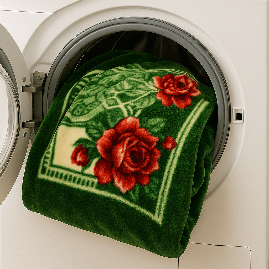DBOZE King Size Heavyweight Faux Mink Blanket – 2 Ply Reversible Plush Fleece, Silky Soft & Warm, Green Rose Floral Pattern,  Luxury Gift ，Green/Red