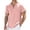 Pink, variant on Linen Shirts for Men 2026 Summer Short Sleeve Casual Loose Raw Edge Henley T Shirts Lightweight Beach Vacation Shirt