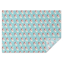 Light Blue Christmas Santa Pattern Rectangle Tablecloth 60"x84",Waterproof Polyester Rectangle Table Cloth, Wipeable Spillproof Polyester Tablecloth for Dining, Camping, Indoor and Outdoor