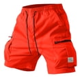 thumbnail image 7 of HKYNLAG Mens Cargo Shorts Knee Length Big and Tall Hiking Shorts Relaxed Fit Wide Leg Outdoor Carpenter Work Short with Zipper Pockets Saffron 2XL, 7 of 7
