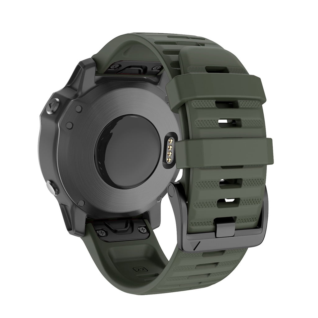 22 mm Silikon HQ Quickfit Armband für Garmin Fenix 5 plus 6 pro Forerunner oliv 