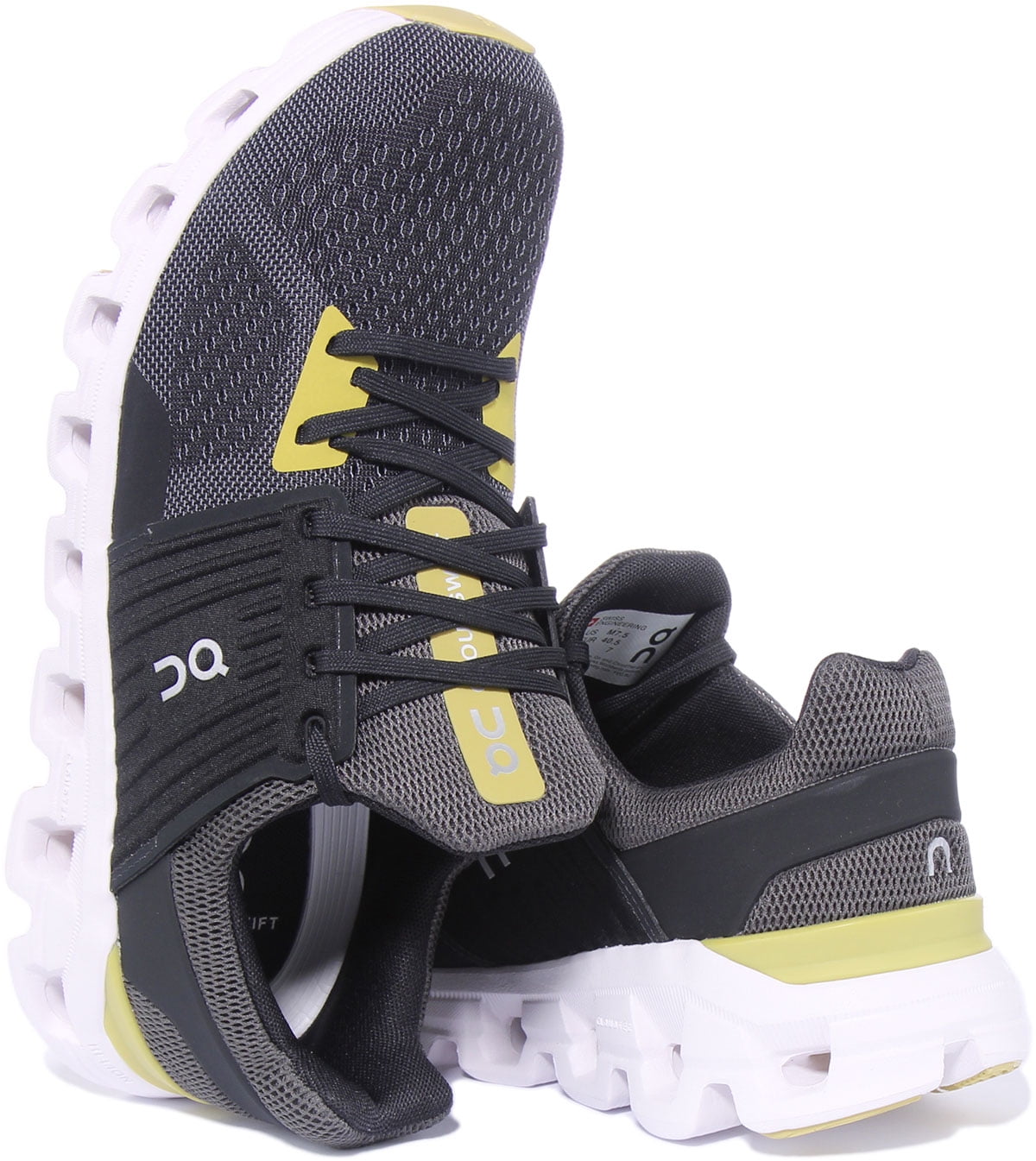 On Cloudswift Mens Running Shoes Black Rock Lime Green 41.99227 Size 10.5 On - Men main image 3