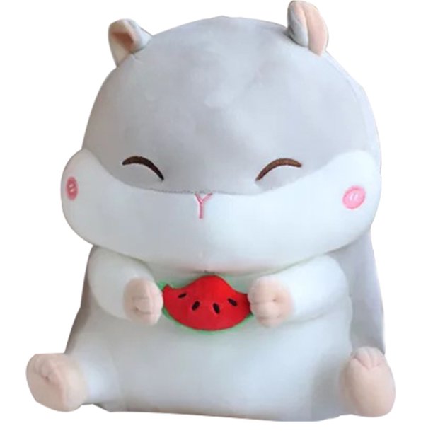 Tholdsy Almohada de hámster, juguete de peluche de algodón, cojín de muñeco de peluche suave, regalo bonito de dibujos animados, Animales de peluche y juguetes de peluche gris 23cm