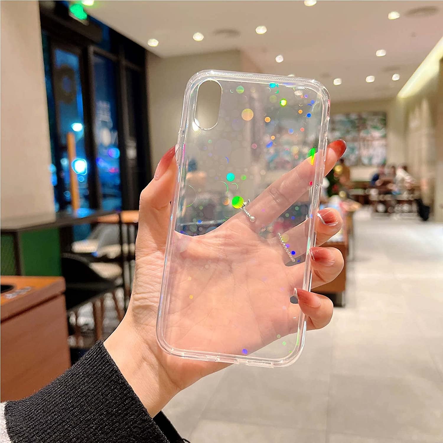 Luxury Heart Holographic Clear Phone Case for Iphone 11 12 13 Pro Max X Xr  Xs Max 10 78Plus Se 2020 Fashion Laser Girls Cover
