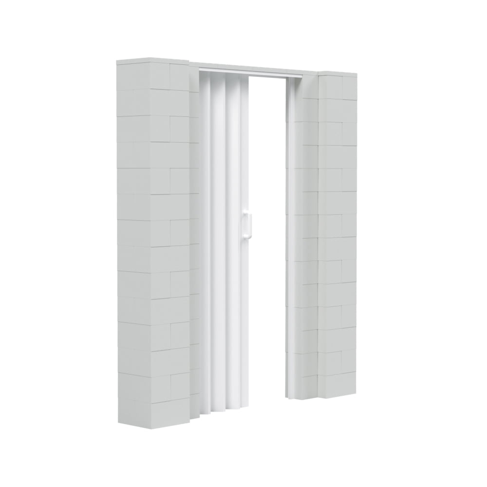 EverBlock 6’ x 7’ Wall Kit with Accordion Door | 3’ x 7’ Doorway | Modular Building Blocks | Wall Display System | Room Divider & Partition | Easy to Connect & Reuse | Indoor & Outdoor Use
