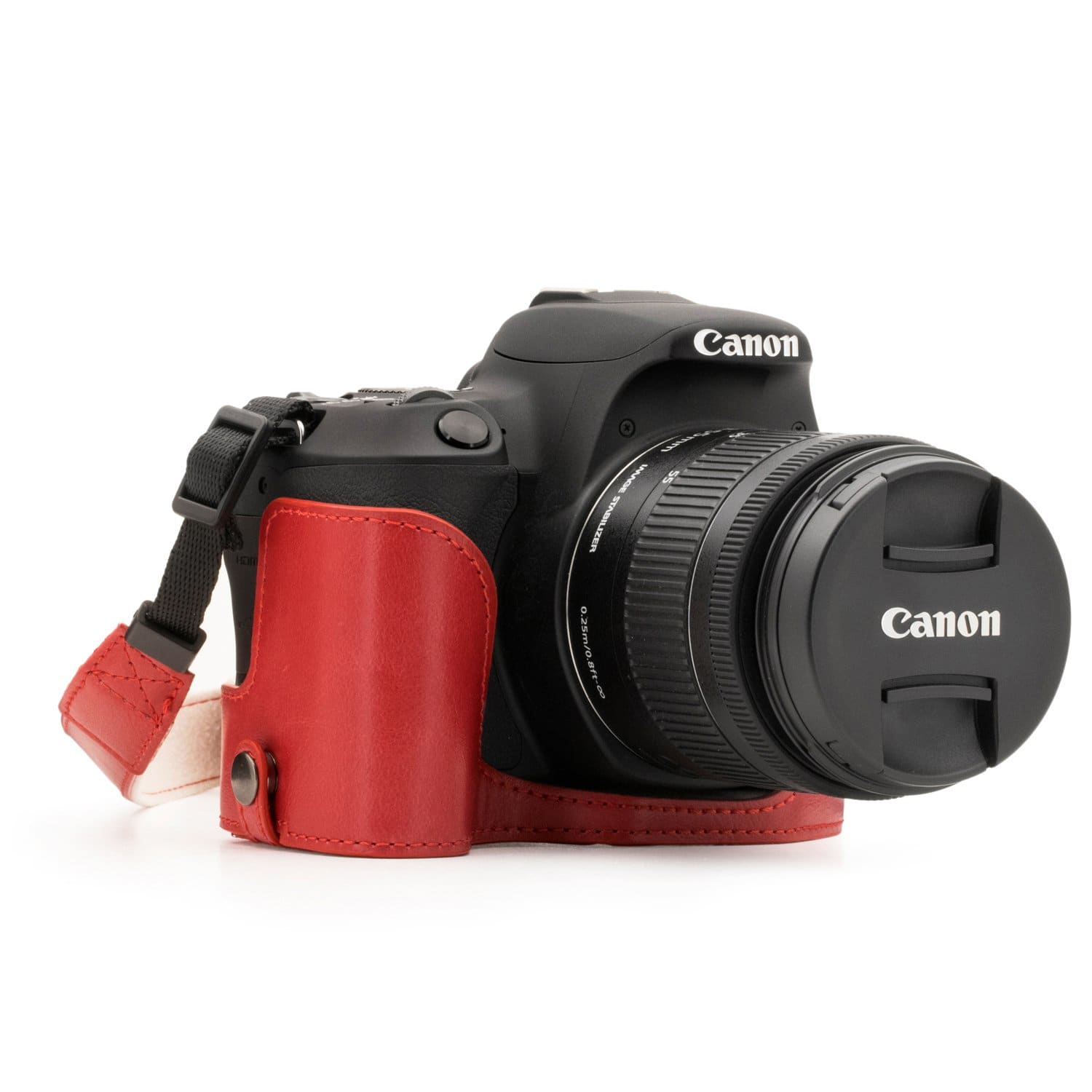 MegaGear Canon EOS Rebel SL3, EOS 250D, EOS Kiss X10, EOS Rebel SL2, Kiss X9, EOS 200D Ever Ready Leather Camera Half Case and Strap - image 1 of 33