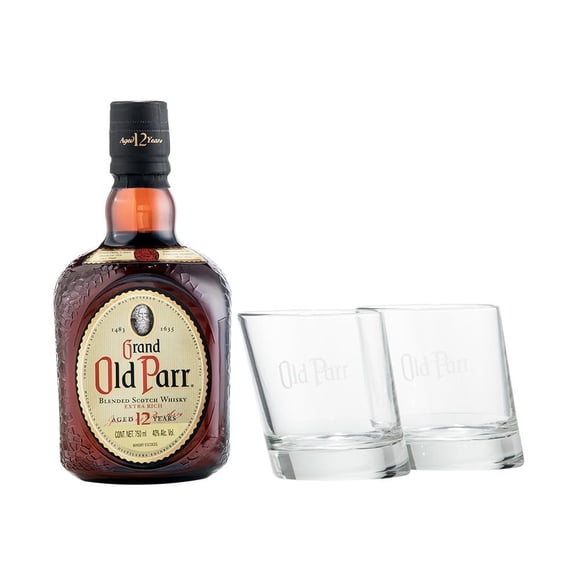 Whisky Old Parr 750 ml + dos vasos