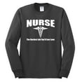 thumbnail image 2 of Nurse the Hardest Job You'll Ever Love | Mens Pop Culture Long Sleeve T-Shirt, Charcoal, X-Large, 2 of 3