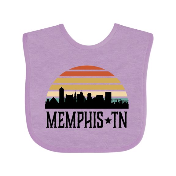 Inktastic Memphis Tennessee Skyline Retro Sunset Boys or Girls Baby Bib
