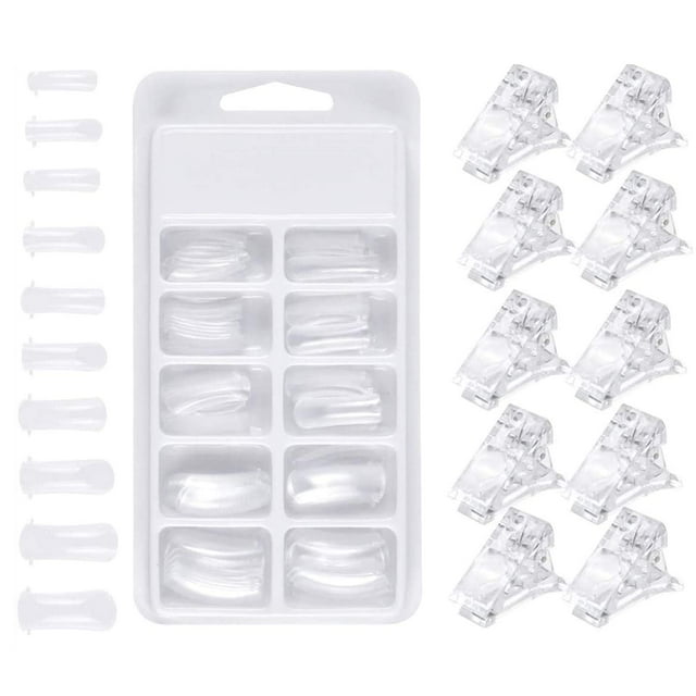 DNHCLL 600 uñas de los pies postizas de 12 tamaños, cubierta completa, uñas de los pies acrílicas francesas artificiales para salones de uñas y arte de uñas DIY (natural)