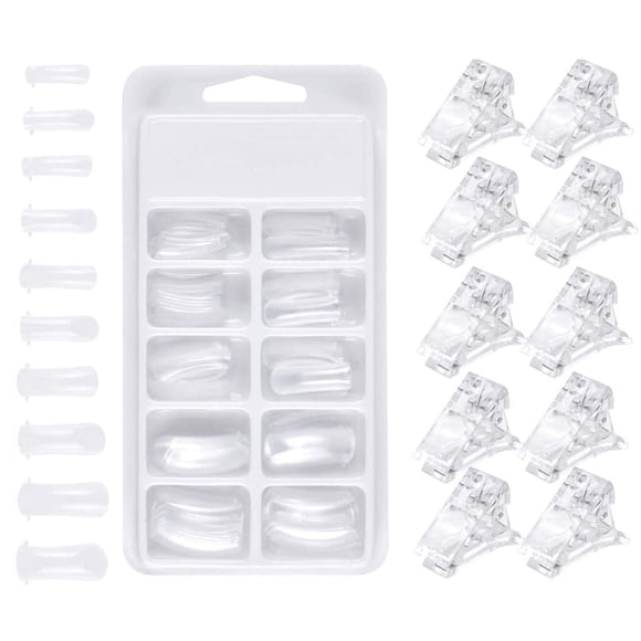 DNHCLL 600 uñas de los pies postizas de 12 tamaños, cubierta completa, uñas de los pies acrílicas francesas artificiales para salones de uñas y arte de uñas DIY (natural)