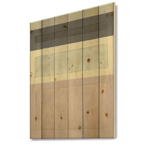 Designart 'Painted Weaving IV FB' Modern & Contemporary Print on Natural Pine Wood