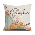 thumbnail image 4 of RV 4 piezas Fundas de almohada Otoño Cosecha Halloween Calabaza Hoja de arce Lino BRILLAR  Rojo Verde, 4 of 5