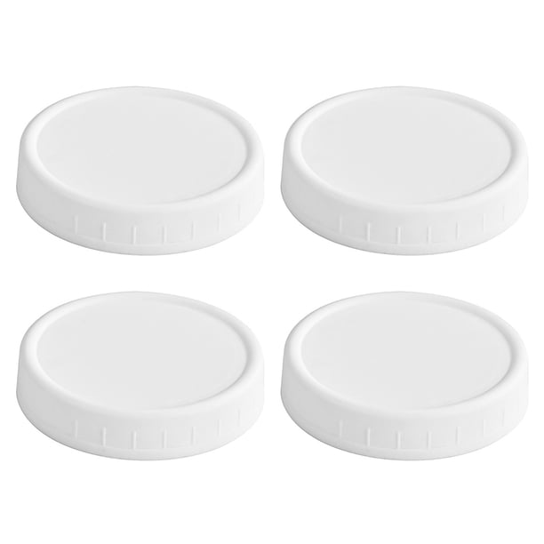 Tapas reutilizables para tarros de conserva de boca ancha de 70 mm, 4 unidades, a prueba de fugas, aptas para lavavajillas, de grado alimenticio, con sellado superior.