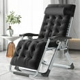 thumbnail image 5 of MOPHOTO Black Zero Gravity Chair, Lawn Recliner, Reclining Patio Lounger Chair, Folding Portable Chaise with Detachable Soft Cushion, Cup Holder, Headrest, 5 of 12