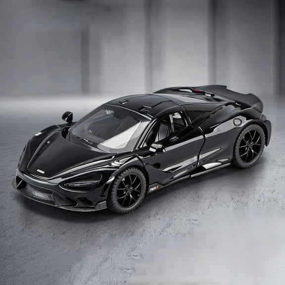 1:32 Scale 765LT Sports Cars Toy Model Alloy Diecast 3 Doors Opened Sound Light Pull Back Vehicle Models Ornaments Kids Gifts