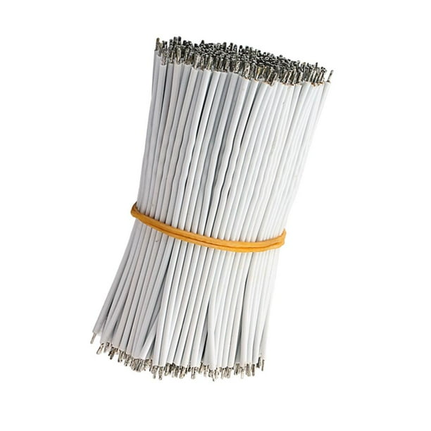Cable de guitarra estilo vintage de 80 mm y 22 AWG para guitarra eléctrica, 100 unidades Blanco