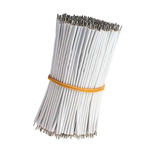 100 Unids Cable de 22AWG 80mm de Video, Audio de Guitarra Accesorios para Músicos Producción Musical Blanco CUTICAT Cable de alambre de la guitarra de la vendimia