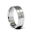 thumbnail image 2 of Platinum 6mm Flat Brushed Wedding Band Men's Ring, 2 of 2