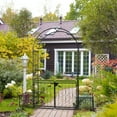 thumbnail image 6 of Garden Arch Trellis, Outdoor Trellis with Gate and Planter Box, Metal Arch for Climbing Plants, Black Arbors and Trellises, 78"W X 19.7"D X 86.2"H, 6 of 8