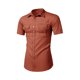 thumbnail image 1 of Playera Elvqul Hombre Casual sin Estampado Naranja Manga Corta Solapa Gym, 1 of 8