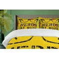 thumbnail image 4 of Ambesonne Retro Duvet Cover Set, Nerds at Work Grungy, 2-Calking, Yellow Black Green, 4 of 7