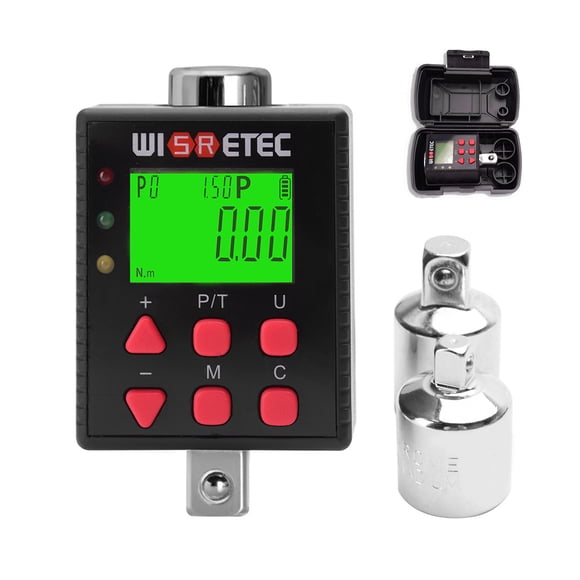 WISRETEC WISRETEC Digital Torque Wrench Tester with Large Display - Adjustable Torque Values 2-200NM, Dual Modes (Tracking & Peaking), 5 Measurement Units, Buzzer & LED Alerts, Portable Storage Box