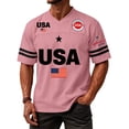 thumbnail image 4 of Men's 250 Anniversary Shirt V-Neck 250 Years T-Shirt 1776-2026 250Th Spring Summer Patriotic Shirts Pink XL, 4 of 5