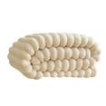 thumbnail image 1 of Manta de franela color leche liso | Manta suave de microfibra para sofá, cama o sillón | Manta cálida y transpirable para siestas en la sala de estar, 1 of 2