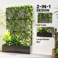 thumbnail image 4 of Outsunny Metal Planter Box with Trellis, 70" Raised Garden Bed, 4 of 10