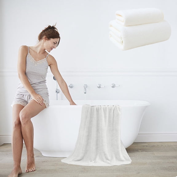 Fwttom Soft Linen 2 Pc Towel Set 1 Bath Towel 1 Washcloth Towels For Bathroom Towel Set For Adults-Highly Absorbent And Towel Set, Camping Essentials and Beach Essentials