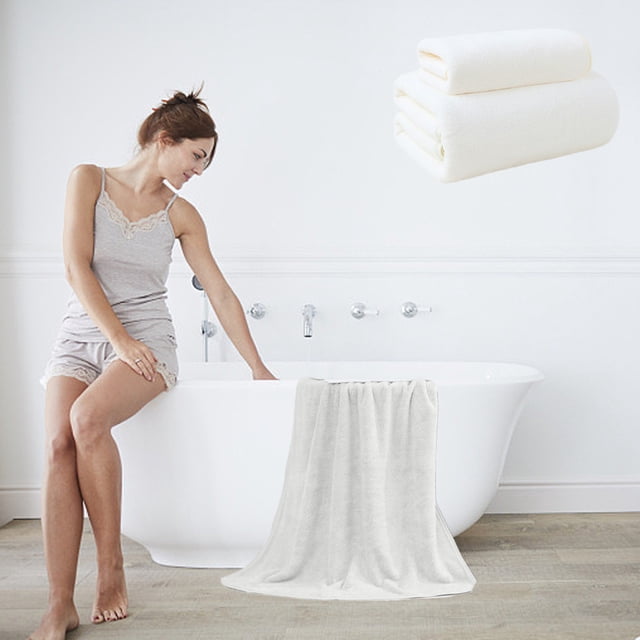 Juego de toallas de baño de lino - 1 toalla grande y 1 paño de lavado, altamente absorbente, de secado rápido, 70x140cm y 35x75cm, suave para baño, spa, gimnasio - rosa, verde, gris, blanco