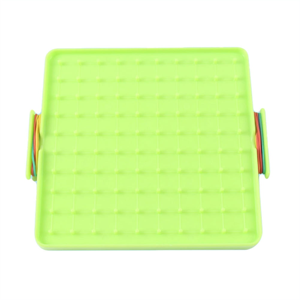 Temacd 1Pcs Double Sided Geoboard Nails Peg Board Elastic Bands Kids Teaching Supplies 16x16cm
