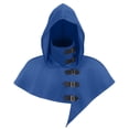 thumbnail image 2 of Medieval Hooded Cloak For Men, Renaissance Cowl Shawl Scarf, Halloween Festival Short Poncho Cape Accessories, 2 of 7