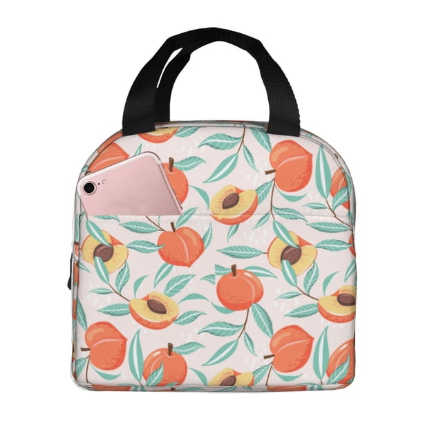 Easygdp Peach Bolsa Térmica Premium - Tela Oxford Impermeable, Gran Capacidad, Bolsillo Frontal, Unisex para Trabajo, Escuela, Actividades al Aire Libre y Picnics