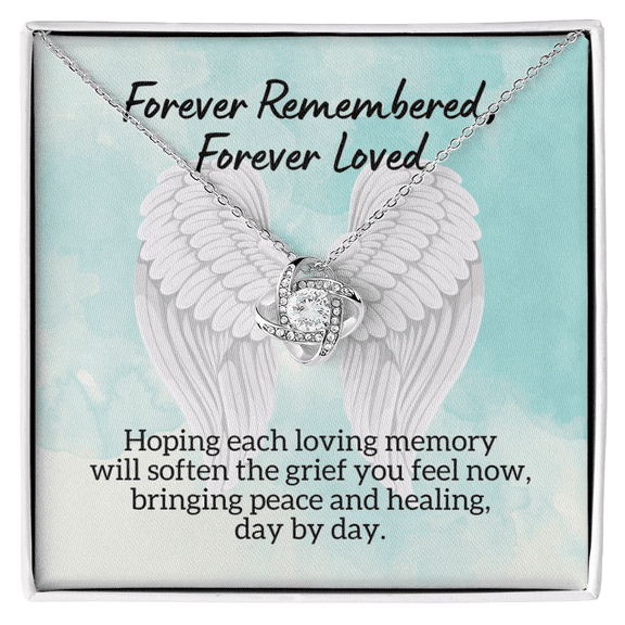 Forever Remembered Forever Loved, Loss of Loved One Necklace, Sympathy Bereavement Condolence Gift, In Loving Memory, Memorial Grief Jewelry
